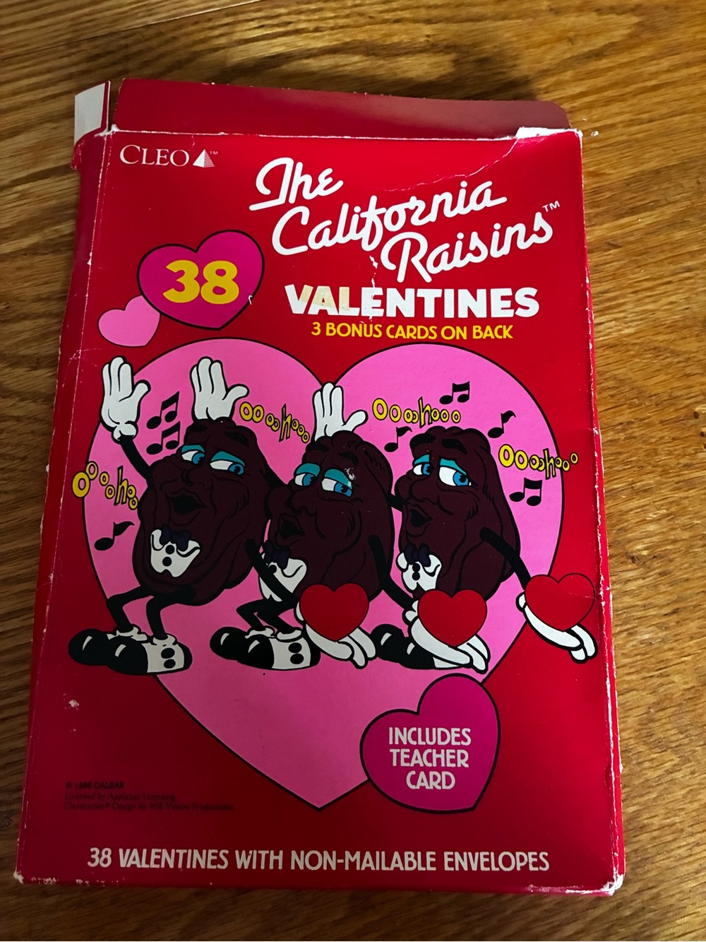 New The California Raisins Valentine’s Cards & Envelopes (38 cards)